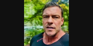 "Reacher" star Alan Ritchson in an Instagram reel posted from Minden Whitewater Preserve in the Haliburton Highlands on August 29, 2026, one of the Ontario locations for the fifth season of the popular Amazon Prime Video action-thriller series based on the best-selling books by Lee Childs. (kawarthaNOW screenshot)