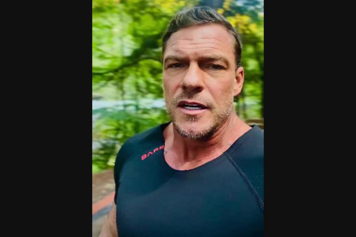 "Reacher" star Alan Ritchson in an Instagram reel posted from Minden Whitewater Preserve in the Haliburton Highlands on August 29, 2026, one of the Ontario locations for the fifth season of the popular Amazon Prime Video action-thriller series based on the best-selling books by Lee Childs. (kawarthaNOW screenshot) "Reacher" star Alan Ritchson in an Instagram reel posted from Minden Whitewater Preserve in the Haliburton Highlands on August 29, 2026, one of the Ontario locations for the fifth season of the popular Amazon Prime Video action-thriller series based on the best-selling books by Lee Childs. (kawarthaNOW screenshot)