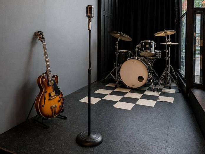 The stage at Eldorado Music Bar and Social Pub, which will soon be opening at 137 Hunter Street West in downtown Peterborough in the space formerly occupied by Jethro's Bar + Stage, which closed in April 2026 almost four years after it was opened by musician Kayla Howran. (Photo: Eldorado Music Bar and Social Pub)