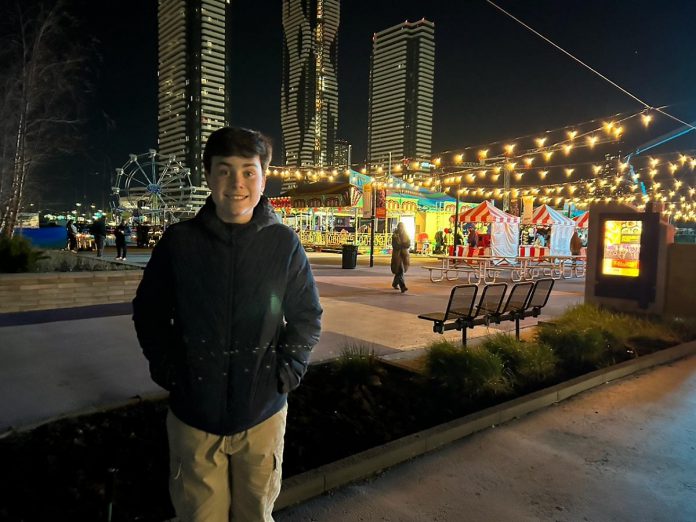 Peterborough actor Darragh O'Connell on the set of a AAA Auto Insurance commercial. Prior to his summer at 4th Line Theatre, the 14-year-old emerging actor was doing anywhere from 12 to 14 auditions per week for commercials, theatre, and television shows. (Photo courtesy of Darragh O'Connell)