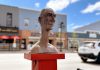 Artist Rosalinde Baumgartner's sculpture "Hans" was stolen from the Downtown Sculpture Exhibition in Fenelon Falls on August 23, 2026. The Fenelon Arts Committee is asking for the public's help in recovering the sculpture, which is valued at $2,000. (Photo: Fenelon Arts Committee)