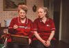 Belfast-born Melee Hutton as Francis Shields and Sarah Evans as Loretta Mackie in Shillelagh Theatre Company's February 2025 production of "Fly Me to the Moon" at the Red Sandcastle Theatre in Toronto. The two actors will reprise their roles in the Globus Theatre production of the Belfast-set dark comedy by Marie Jones, one of Northern Ireland's most internationally successful playwrights, which runs from August 5 to 15, 2026 in Bobcaygeon. (Photo: Lisa Kannako)