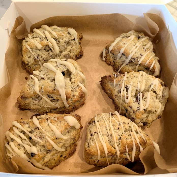 Gooderham Bakehouse is an at-home bakery run by Carie Wright and Char Seabourne in Haliburton County. On Saturdays beginning at 9 a.m. until they sell out, they invite visitors into their home to browse a range of handmade baked goods including butter tarts, scones, cinnamon rolls, and loaves of bread. There is always at least one gluten-free baked good available for purchase. (Photo courtesy of Gooderham Bakehouse)