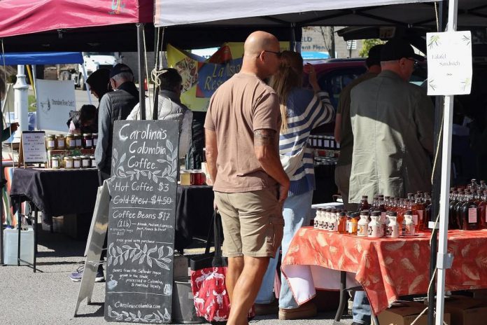 At the Lakefield Farmers' Market, all vendors have been MyPick verified by Farmers' Market Ontario to ensure all products being sold were grown or produced by the vendor. Held Thursdays at the Lakefield Arena parking lot, the Lakefield Farmers' Market hosts regular events like a Mothers' Day opening market, Berry Bash, and Christmas in July. (Photo courtesy of Lakefield Farmers' Market)