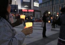 Participants prepare to "Take Back the Night" with a candle-lit march through Peterborough's downtown core during the Kawartha Sexual Assault Centre's annual event on September 18, 2025. The 2026 event runs from 5 to 9 p.m. on Thursday, September 17 outside in the Peterborough Square Courtyard. (Photo: Julia Lawrence)