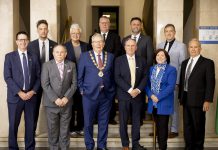 Peterborough mayor Jeff Leal with members of city council for the 2022-26 term. On August 20, 2026, Leal announced he will not be seeking re-election for a second term in the October municipal election. (Photo: City of Peterborough)