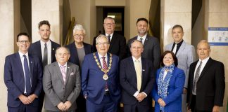 Peterborough mayor Jeff Leal with members of city council for the 2022-26 term. On August 20, 2026, Leal announced he will not be seeking re-election for a second term in the October municipal election. (Photo: City of Peterborough)