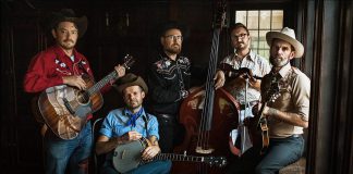 The Peterborough Folk Festival takes place this weekend, with The Pig's Ear Tavern in downtown Peterborough hosting a free-admission concert on Friday night with Yukon-based hillbilly music band The Lucky Ones (pictured, featuring Peterborough's own Ryan West on mandolin and vocals) with opener JJ Swinn, and an official festival after party on Saturday night with Jeanne Truax and The Jet Airliners and the festival's 2026 Emerging Artist Tristan Konkle. (Photo: Max Power)