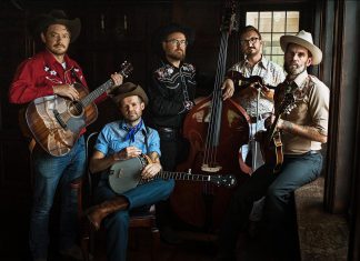 nightlifeNOW – August 13 to 19 The Peterborough Folk Festival takes place this weekend, with The Pig's Ear Tavern in downtown Peterborough hosting a free-admission concert on Friday night with Yukon-based hillbilly music band The Lucky Ones (pictured, featuring Peterborough's own Ryan West on mandolin and vocals) with opener JJ Swinn, and an official festival after party on Saturday night with Jeanne Truax and The Jet Airliners and the festival's 2026 Emerging Artist Tristan Konkle. (Photo: Max Power)