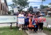 Peterborough city council backs continued child care subsidies for workers during lawful strikes OPSEU Local 358 president Jessica Bushey (front left) with developmental services workers and supporters in front of the Community Living Trent Highlands office on Aylmer Street in Peterborough on June 12, 2026. (Photo: Bethan Bates / kawarthaNOW)