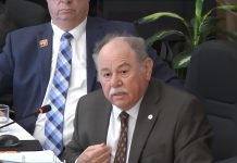 Peterborough city councillor Keith Riel questions city staff about an economic development update presented to city council during a general committee meeting on August 4, 2026. (kawarthaNOW screenshot of City of Peterborough video)
