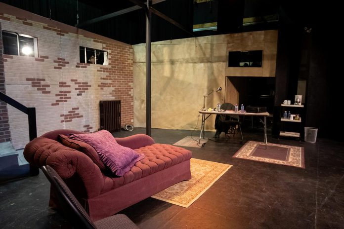 Erin Brownson designed the set for the Peterborough Theatre Guild's season-opening production of the psychological drama "Venus in Fur" by American playwright David Ives. Directed by Lisa Dixon, the play runs for 10 performances from September 18 to October 3, 2026. (Photo: Jordan Lyall Photography)