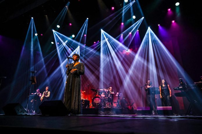 Patricia Shirley, Garnetta Cromwell, and Geri Dafoe will perform the music of Aretha Franklin, Etta James, Patti Labelle, Whitney Houston, Roberta Flack, Tina Turner, The Supremes, and many more during "Reign: The Queens of Blues, Soul and Rock 'n Roll" at FLATO Academy Theatre in Lindsay on September 5, 2026. The biographical concert takes the audience on a journey through music history and honours Black female artists who transformed music's most popular genres. (Photo courtesy of Royal Tribute Productions)