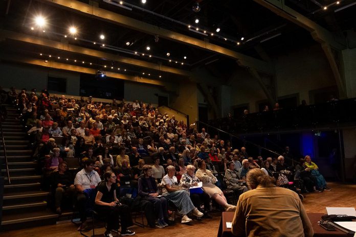 Market Hall Performing Arts Centre in downtown Peterborough was packed for ArtsVote 2026, hosted by the Electric City Culture Council (EC3) on Wednesday, September 23. (Photo: Jordan Lyall / kawarthaNOW)