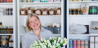Living Local Marketplace founder Alicia Doris in her element, surrounded by the thoughtfully curated products from local artisans and small businesses that have helped her business grow over the past five years. (Photo: Kayla LeFranc)