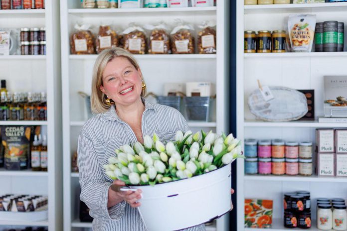 Living Local Marketplace founder Alicia Doris in her element, surrounded by the thoughtfully curated products from local artisans and small businesses that have helped her business grow over the past five years. (Photo: Kayla LeFranc)