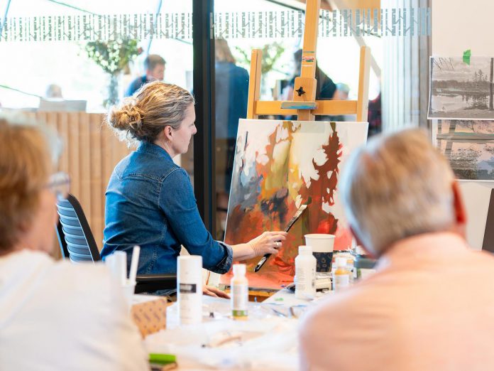 In May 2026, The Canadian Canoe Museum welcomed its first-ever Artist in Residence, Holly Ann Friesen, a visual artist based in Kenora and Merrickville whose work involves capturing the essence of the Canadian landscape. (Photo courtesy of The Canadian Canoe Museum)
