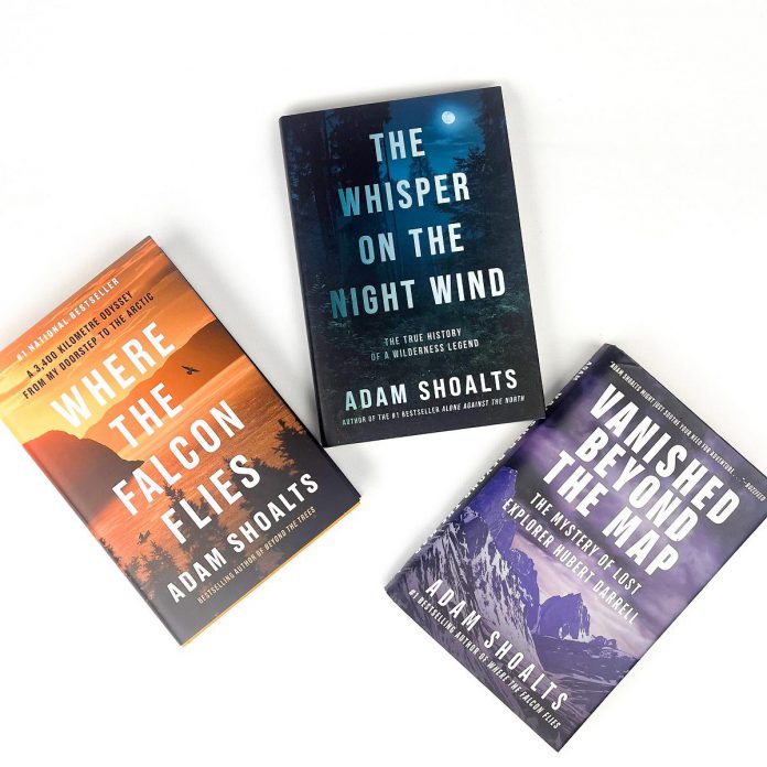 During the Lakeside Gala at The Canadian Canoe Museum on October 3, 2026, guests will have the opportunity to bid on three books written by Canadian explorer and bestselling author Adam Shoalts that each take readers on some of the award-winning adventurer's most gruelling and exciting adventures across Canada. (Photo courtesy of The Canadian Canoe Museum)