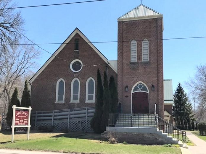 The historic Christ Church on King Street East in Omemee closed in early 2022 after serving the community for 186 years, and was later sold. The Omemee Food Bank, which operated out of the church for many years, moved to Omemee Baptist Church. (Photo: Omemee Food Bank / Facebook)