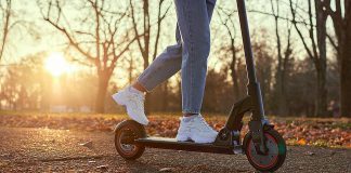 An electric kick-scooter, commonly called an e-scooter. (Stock photo)