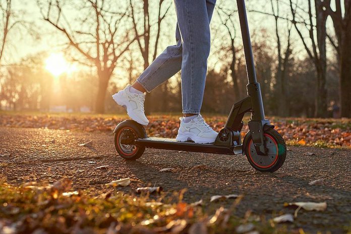 An electric kick-scooter, commonly called an e-scooter. (Stock photo)