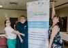 "Climate action is good for business." Peterborough and Kawarthas Chamber of Commerce president and CEO Brenda Whitehead (middle) with Peterborough County economic development manager Rhonda Keenan (left) and Jigsaw Organizing Solutions founder and Women's Business Network of Peterborough treasurer Adeilah Dahlke (right) celebrating sustainable leaders in the community at an event hosted by Green Economy Peterborough in June 2026. (Photo: Heather Doughty)