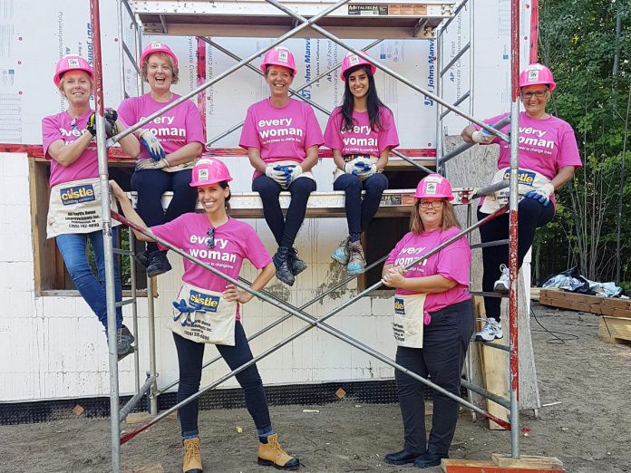 Habitat for Humanity Peterborough & Kawarthas Region (PKR) invites companies to use the Women Build '26 event from September 21 to 24 as a team-building exercise that also strengthens the community. Teams will be provided with breakfast and lunch during the week, and are invited for a cocktail celebration being held at Euphoria Wellness Spa's rooftop event space in downtown Peterborough on September 25. (Photo: Habitat PKR)