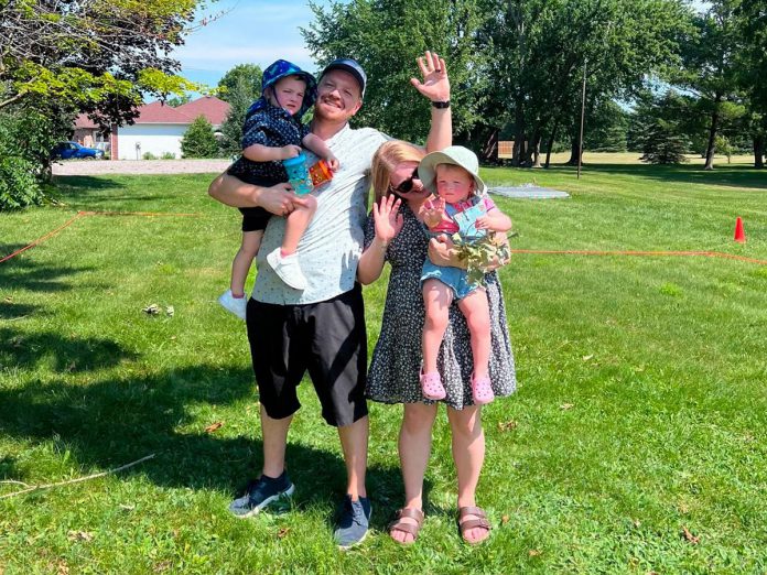 The future homeowners of three single-family homes in Norwood being constructed by Habitat for Humanity Peterborough & Kawartha Region (Habitat PKR) include a couple with their two young children (pictured), an intergenerational family consisting of a grandmother, mother, and daughter, and a single-parent family. Participants in the Women Build '26 event from September 21 to 24 will help build the three homes. (Photo: Habitat PKR)