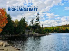 Located in southeastern Haliburton County, the Municipality of Highlands East is a rural municipality with a population of around 2,700 permanent residents and around 13,000 seasonal residents. Communities in Highlands East include the hamlets of Cardiff, Highland Grove, Wilberforce, Tory Hill, and Gooderham. (Photo: Municipality of Highlands East)