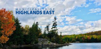 Located in southeastern Haliburton County, the Municipality of Highlands East is a rural municipality with a population of around 2,700 permanent residents and around 13,000 seasonal residents. Communities in Highlands East include the hamlets of Cardiff, Highland Grove, Wilberforce, Tory Hill, and Gooderham. (Photo: Municipality of Highlands East)