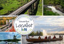 This edition of kawarthaNOW's "Kawartha Localist" editorial series features end-of-summer bucket list across the Kawarthas, including Silent Lake Provincial Park, The Canadian Canoe Museum, the Ranney Gorge Suspension Bridge, Ganaraska Forest, Algonquin Provincial Park's South Gate, Sanctuary Flower Fields, The Gut, Haliburton Sculpture Forest, Doube's Trestle Bridge, Liftlock Cruises, and more. (kawarthaNOW collage)