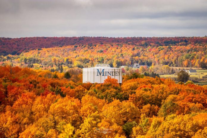 Panorama Park Lookout offers sweeping views of the village of Minden in Haliburton County. Easily accessible just steps away from the parking lot, this lookout provides views of the Gull River and the ridges west of the village. (Photo: Jay Callaghan)