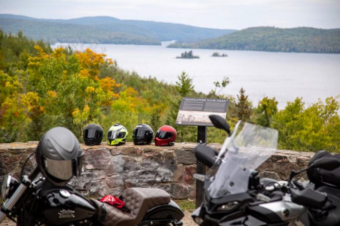 The Kamaniskeg Lake lookout in Combermere east of Hastings Highlands not only offers scenic views, but some local history too. This is the lake where the steamer Mayflower sank on November 12, 1912, taking the lives of nine people, one of the largest losses of lives in an inland waterway in Ontario. (Photo: Ride The Highlands / Facebook)