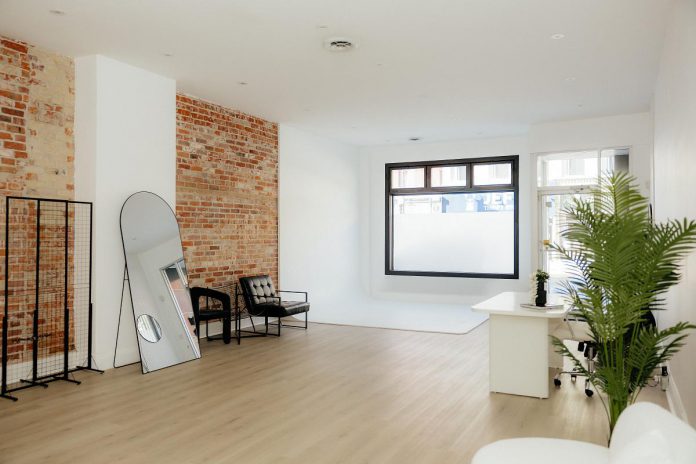 Located in downtown Peterborough, Studio Savvy is a versatile event space and photography studio founded by content creator Carley Beal. The bright and minimalistic space has high ceilings with various backdrops and props to suit a wide range of content creation and photography needs, including a textured sofa, a wainscot wall, a brick wall, and an infinity wall. With a bar and "get ready" area, the studio can also be booked for intimate private events including bridal showers, workshops, and micro-weddings. (Photo courtesy of Studio Savvy) Located in downtown Peterborough, Studio Savvy is a versatile event space and photography studio founded by content creator Carley Beal. The bright and minimalistic space has high ceilings with various backdrops and props to suit a wide range of content creation and photography needs, including a textured sofa, a wainscot wall, a brick wall, and an infinity wall. With a bar and "get ready" area, the studio can also be booked for intimate private events including bridal showers, workshops, and micro-weddings. (Photo courtesy of Studio Savvy)