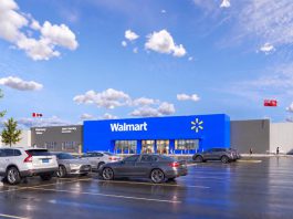 A conceptual rendering of the 142,000-square-foot Walmart Supercentre that will anchor a new SmartCentres development in Lindsay. (Graphic: Walmart Canada)