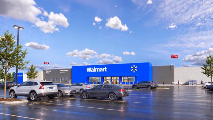A conceptual rendering of the 142,000-square-foot Walmart Supercentre that will anchor a new SmartCentres development in Lindsay. (Graphic: Walmart Canada)