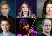 KS & Co. Productions and New Stages Theatre present "Phantom & Friends – A Toast to Broadway" at Market Hall Performing Arts Centre in downtown Peterborough on October 22, 2026 featuring (top row) vocalists David Rogers, Kate Suhr, and Linda Kash and (bottom row) musicians Gavin Tessier, Victoria Yeh, and Sam Quinn. (kawarthaNOW collage of supplied photos)