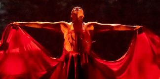 Public Energy Performing Arts' 2026-27 season begins with a performance of "Blood, Water, Earth" on October 14, 2026 at Market Hall Performing Arts Centre in downtown Peterborough. The elemental multimedia dance and music work by acclaimed dancer and creator Santee Tekaronhiáhkhwa Smith and her Kaha:wi Dance Theatre combines dance, music, and visual elements, with Curve Lake First Nation musician Missy Knott opening with a musical set. (Photo: Erik Zennstrom)