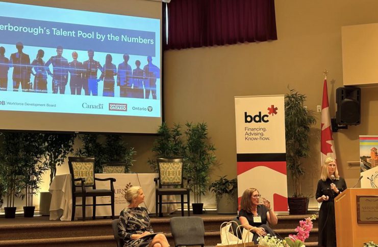 Workforce Development Board celebrates 30 years of community partnerships and innovative solutions to strengthen the local workforce Workforce Development Board CEO Jennifer Lamantia (right) making a presentation at the Peterborough and Kawarthas Chamber of Commerce's Business Summit in June 2026. On September 30, the not-for-profit organization is celebrating 30 years of strengthening the workforce across Peterborough, the City of Kawartha Lakes, Northumberland, and Haliburton. (Photo courtesy of WDB)