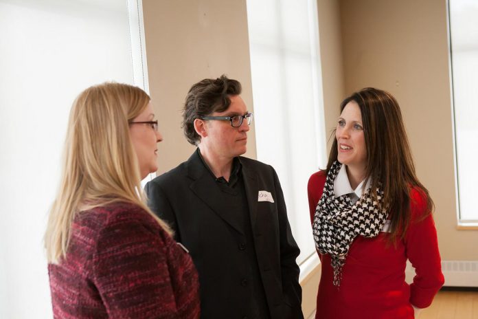 Former Workforce Development Board (WDB) board member Dawn McColl (right) in 2016 with board member Tonya Kraan and former staff member Michael Andrews during a Local Employment Planning Council (LEPC) event. McColl was involved in the organization from 2012 to 2023 and continues to work with WDB in her role as Assistant Executive Director of Victoria County Career Services (VCCS). (Photo courtesy of WDB) 