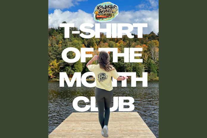 Kawartha Apparel is launching a T-shirt of the Month Club on October 15, 2026, offering subscribers 12 exclusive T-shirts over 12 months. (Graphic courtesy of Kawartha Apparel)