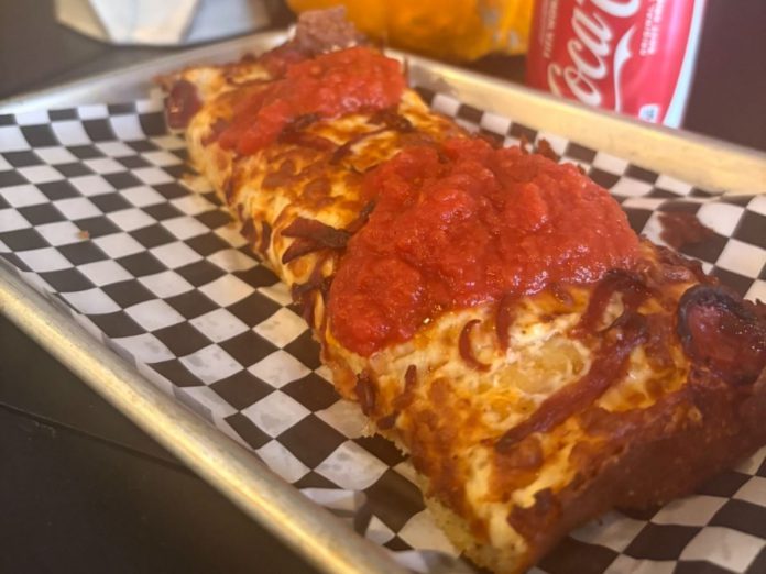 A Detroit-style pan pizza at Foundry Pizza at 379 Water Street in downtown Peterborough. (Photo courtesy of Foundry Pizza)