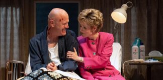 Sean Arbuckle as Thomas and Krystin Pellerin as Diana in the 2023 world premiere production of Nick Green's "Casey and Diana" at the Stratford Festival. Arbuckle is one of the four actors from that production who will perform in New Stages Theatre's staged reading at Market Hall Performing Arts Centre in downtown Peterborough on November 15, 2026, along with Laura Condlln as Pauline, Davinder Malhi as Andre, and Peterborough's own Linda Kash as Marjorie. (Photo: Cylla von Tiedemann)