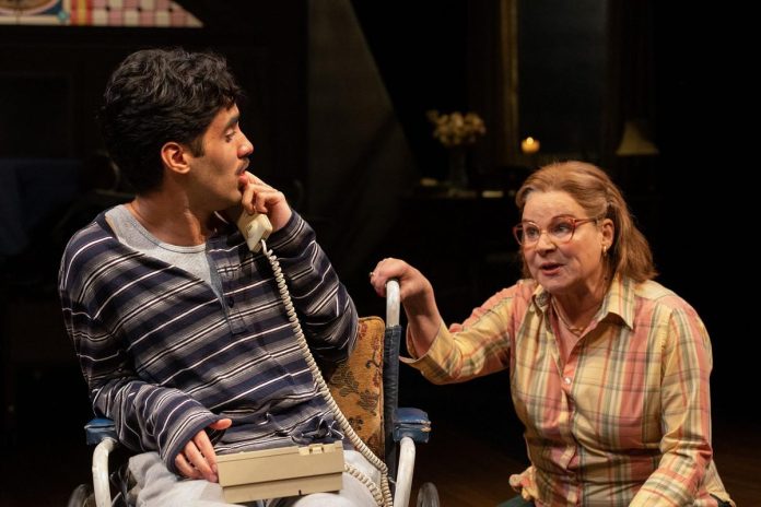 Davinder Malhi as Andre and Linda Kash as Marjorie in the 2023 world premiere production of Nick Green's "Casey and Diana" at the Stratford Festival. Malhi and Kash are two of the four actors from that production who will perform in New Stages Theatre's staged reading at Market Hall Performing Arts Centre in downtown Peterborough on November 15, 2026. The Stratford production's director Andrew Kushnir and sound designer Debashis Sinha are also part of the staged reading. (Photo: Cylla von Tiedemann)