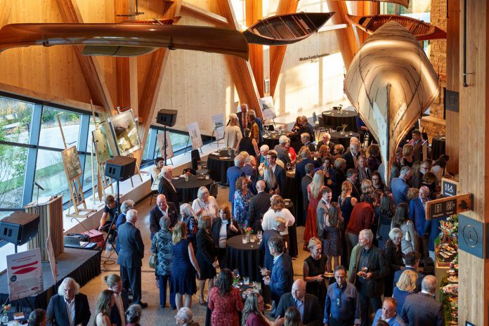 Guests gather in the Atrium at The Canadian Canoe Museum in Peterborough during the second annual Lakeside Gala on October 3, 2026, a fundraiser to support the museum's core programming and the care of its nationally significant collection of paddled watercraft. (Photo courtesy of The Canadian Canoe Museum)