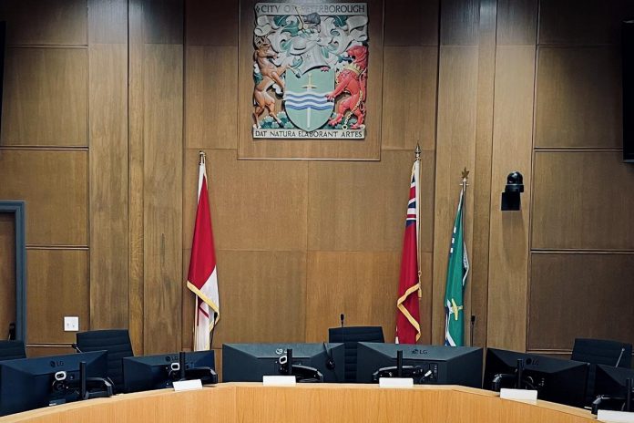 Seven candidates are competing to take the mayor's seat in council chambers at Peterborough City Hall in the municipal election on October 26, 2026. (Photo: City of Peterborough)