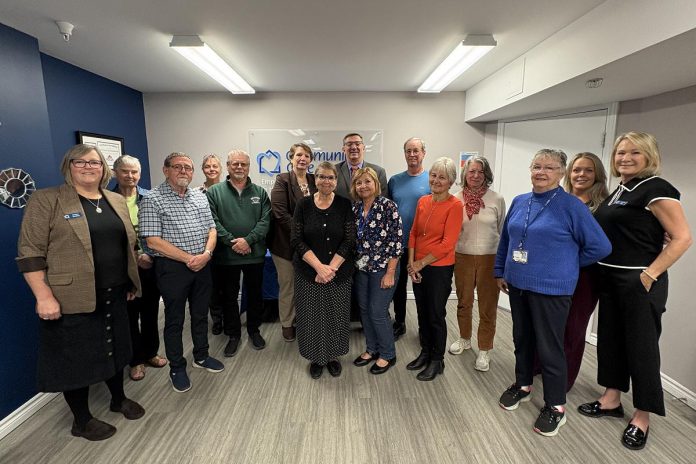 Peterborough-Kawartha MPP Dave Smith joined Community Care Peterborough staff and Senior Connector volunteers at the non-profit organization's office on October 14, 2026 to celebrate the launch of the next phase of the Senior Connector program, which trains older adult volunteers to help other seniors find trusted information, ask questions, identify next steps, and connect with local programs and services. The expansion of the pilot program is made possible with $24,500 in funding through Ontario's Seniors Community Grant Program. (Photo: Community Care Peterborough)