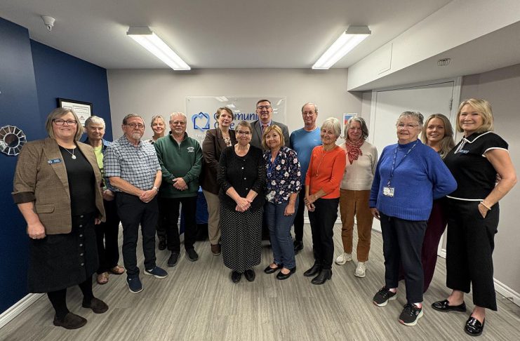Peterborough-Kawartha MPP Dave Smith joined Community Care Peterborough staff and Senior Connector volunteers at the non-profit organization's office on October 14, 2026 to celebrate the launch of the next phase of the Senior Connector program, which trains older adult volunteers to help other seniors find trusted information, ask questions, identify next steps, and connect with local programs and services. The expansion of the pilot program is made possible with $24,500 in funding through Ontario's Seniors Community Grant Program. (Photo: Community Care Peterborough)
