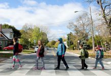 October is Walktober - a month to highlight the benefits of walking - as well as the month in which municipal elections are happening. Ensuring safe conditions support active transportation around schools, hospitals, recreation centres, and retirement homes are often the responsibilities of the local government. (Photo: Pete Rellinger)