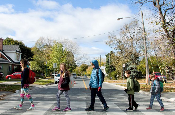 October is Walktober - a month to highlight the benefits of walking - as well as the month in which municipal elections are happening. Ensuring safe conditions support active transportation around schools, hospitals, recreation centres, and retirement homes are often the responsibilities of the local government. (Photo: Pete Rellinger)